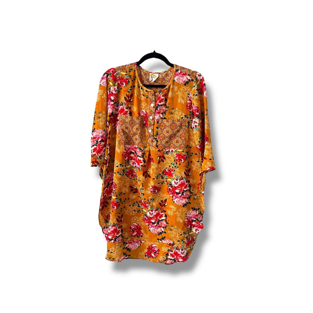 fig and flower Yellow Floral Blouse